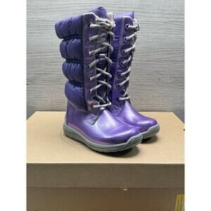 Timberland 72838 Toddlers Purple Leather Lace Up Fur Lined Boots Size 8